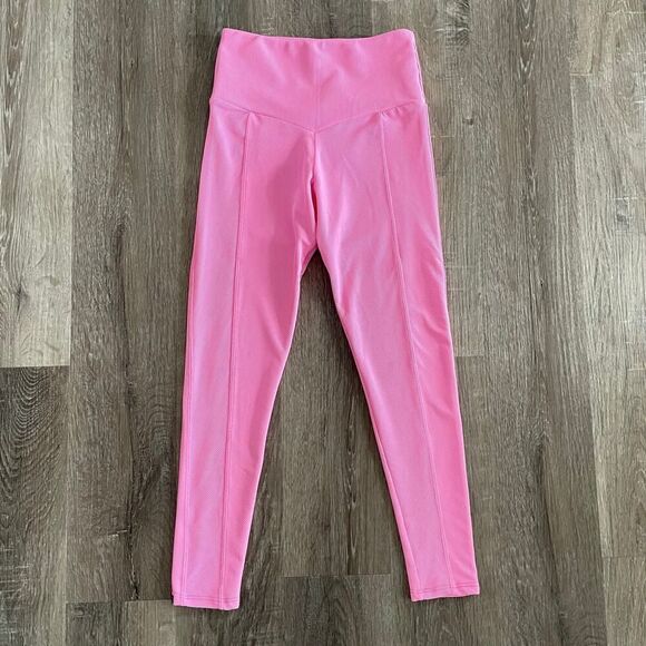 Onzie Women’s Bright Pink Rib Cropped Leggings - Size: S/M - Picture 1 of 6